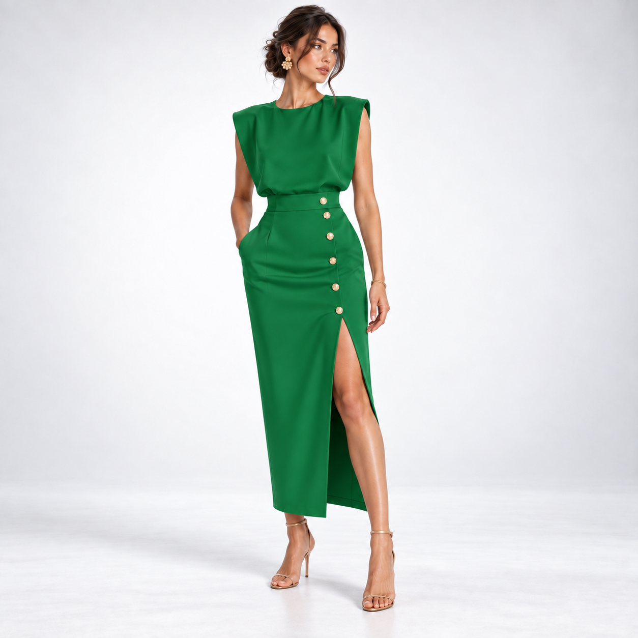 Seraphina Front-Slit Midi Dress – view 7