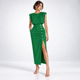 Seraphina Front-Slit Midi Dress – view 7
