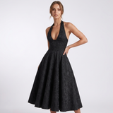 Sienna Halter Jacquard Midi Dress – view 12
