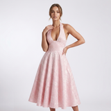 Sienna Halter Jacquard Midi Dress – view 5