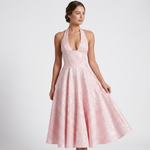 Sienna Halter Jacquard Midi Dress – view 9