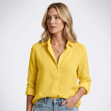 Sloane Linen Collared Button-Up Blouse – view 11