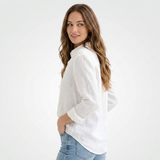 Sloane Linen Collared Button-Up Blouse – view 4