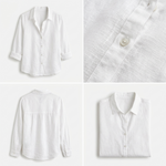 Sloane Linen Collared Button-Up Blouse – view 7