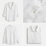 Sloane Linen Collared Button-Up Blouse – view 7