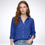 Sloane Linen Collared Button-Up Blouse – view 8