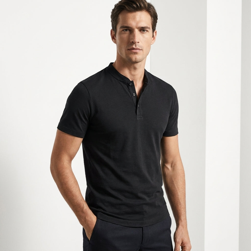 Taormina Band Collar Slim-Fit Polo – view 1