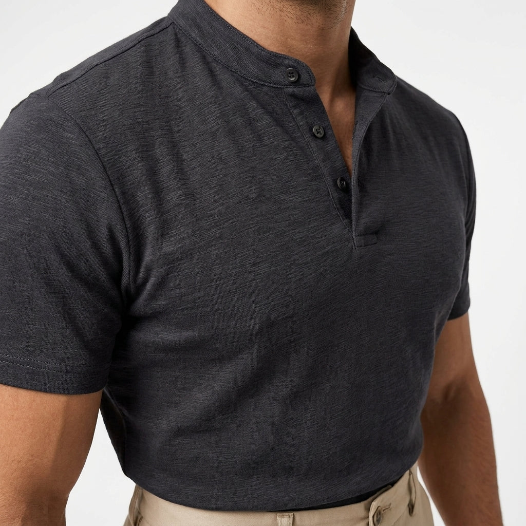 Taormina Band Collar Slim-Fit Polo – view 2