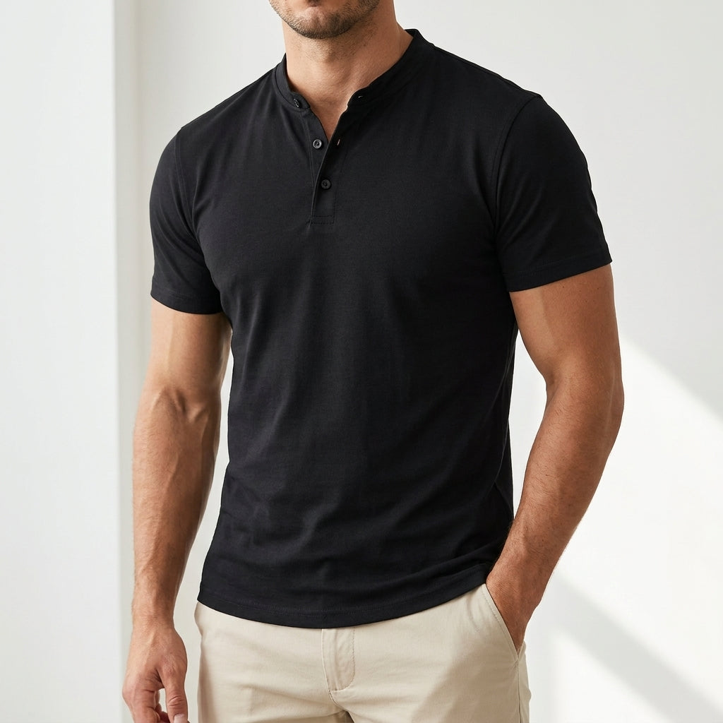 Taormina Band Collar Slim-Fit Polo – view 5