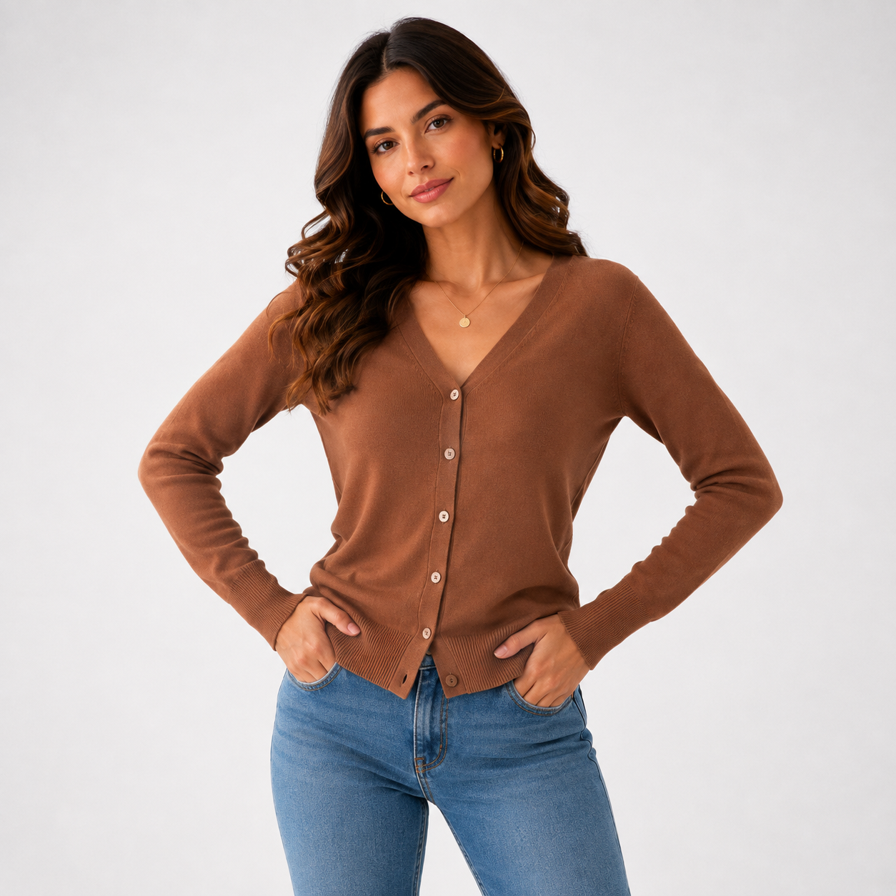 Tessa Fluffy V-Neck Cardigan – view 13