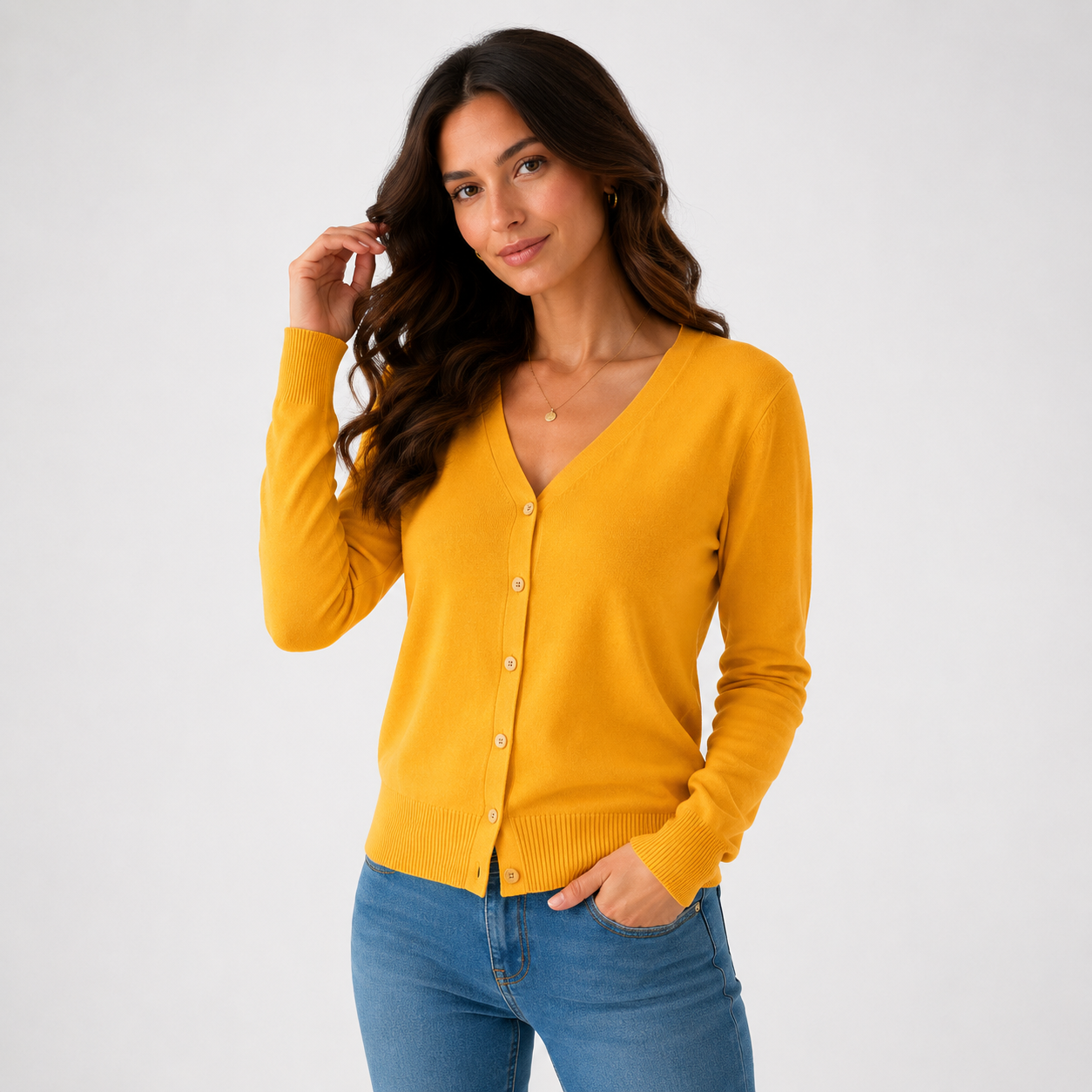 Tessa Fluffy V-Neck Cardigan – view 14