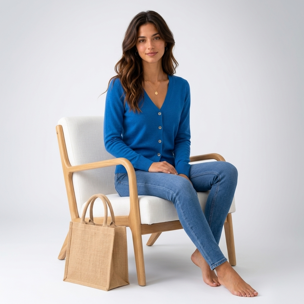 Tessa Fluffy V-Neck Cardigan – view 8