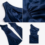 Thea Satin One-Shoulder Slit Maxi Dress – view 11