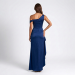 Thea Satin One-Shoulder Slit Maxi Dress – view 3