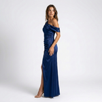 Thea Satin One-Shoulder Slit Maxi Dress – view 4