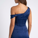 Thea Satin One-Shoulder Slit Maxi Dress – view 7