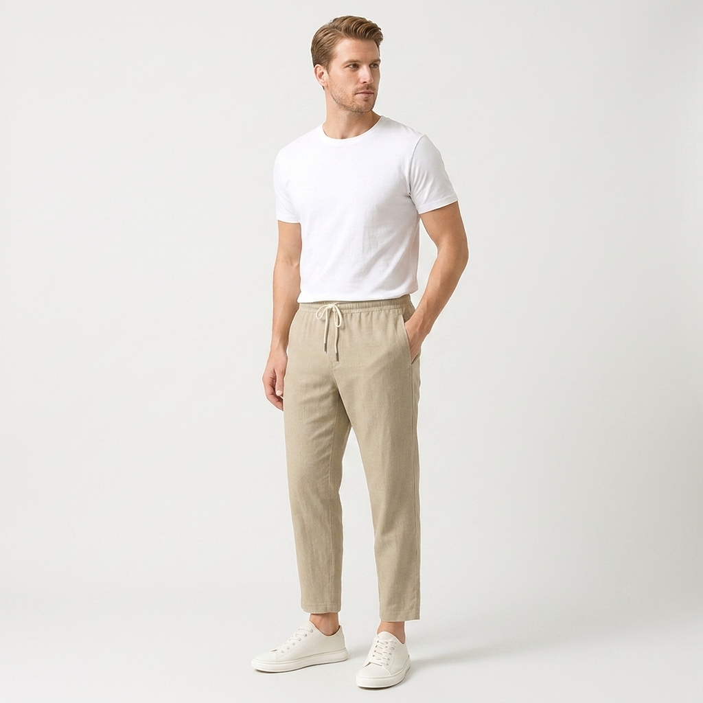 Tremont Cotton-Linen Tapered Trousers – view 2