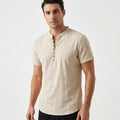 Lacey & Brooks | Upton Linen Band Collar Button Tee