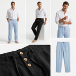 Valencia Pleated Linen Trousers – view 4