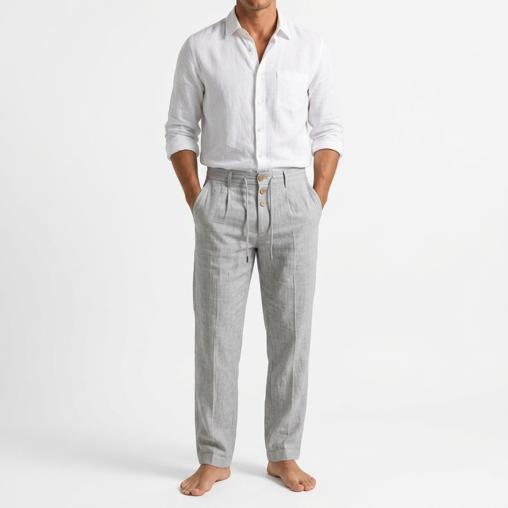 Valencia Pleated Linen Trousers – view 7