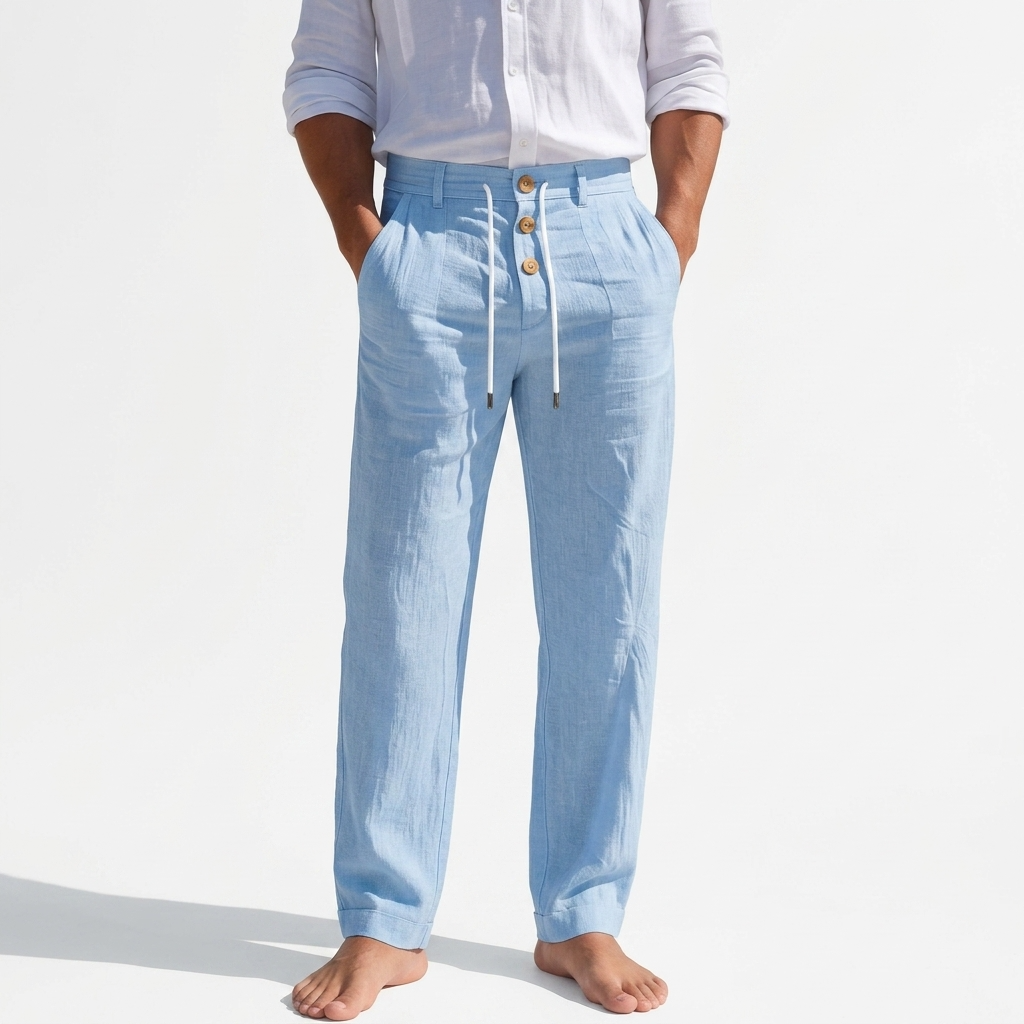 Valencia Pleated Linen Trousers – view 9