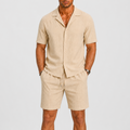 Lacey & Brooks | Vaughn Linen Camp Collar Shirt and Shorts Set