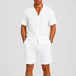 Vaughn Linen Camp Collar Shirt and Shorts Set – view 10