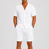 Vaughn Linen Camp Collar Shirt and Shorts Set – view 10
