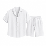 Vaughn Linen Camp Collar Shirt and Shorts Set – view 13