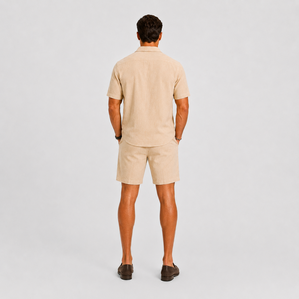 Vaughn Linen Camp Collar Shirt and Shorts Set – view 3