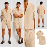 Vaughn Linen Camp Collar Shirt and Shorts Set – view 4