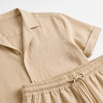 Vaughn Linen Camp Collar Shirt and Shorts Set – view 5