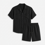 Vaughn Linen Camp Collar Shirt and Shorts Set – view 8