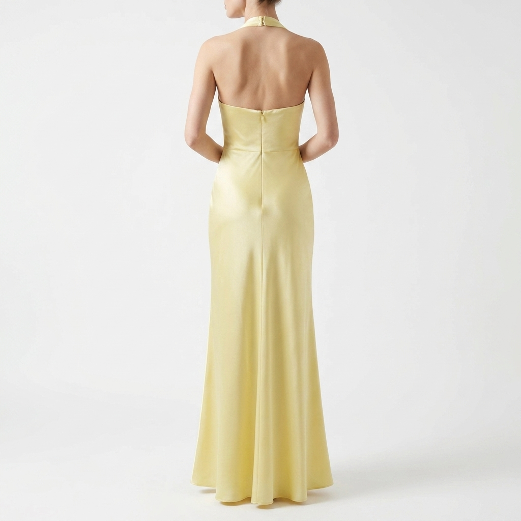 Vera Draped Halter Maxi Dress – view 3