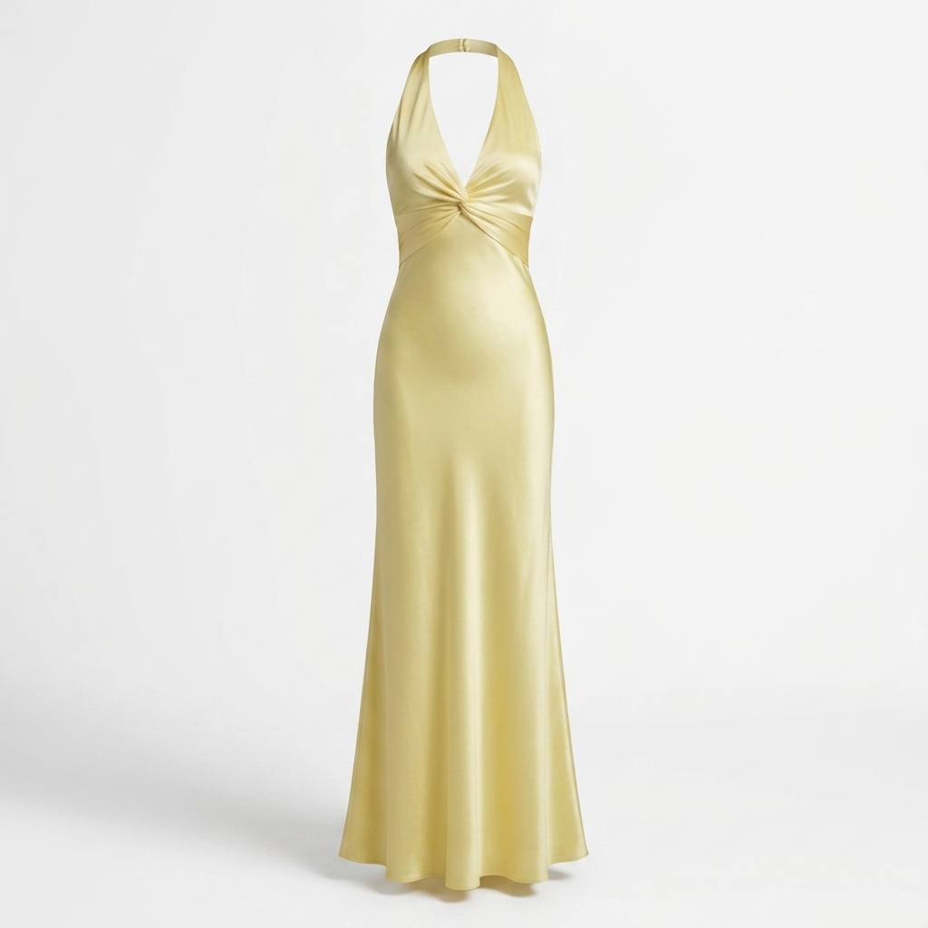 Vera Draped Halter Maxi Dress – view 4