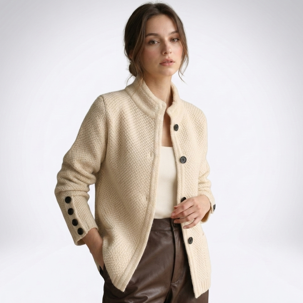 Verity Shawl-Collar Button Cardigan – view 12
