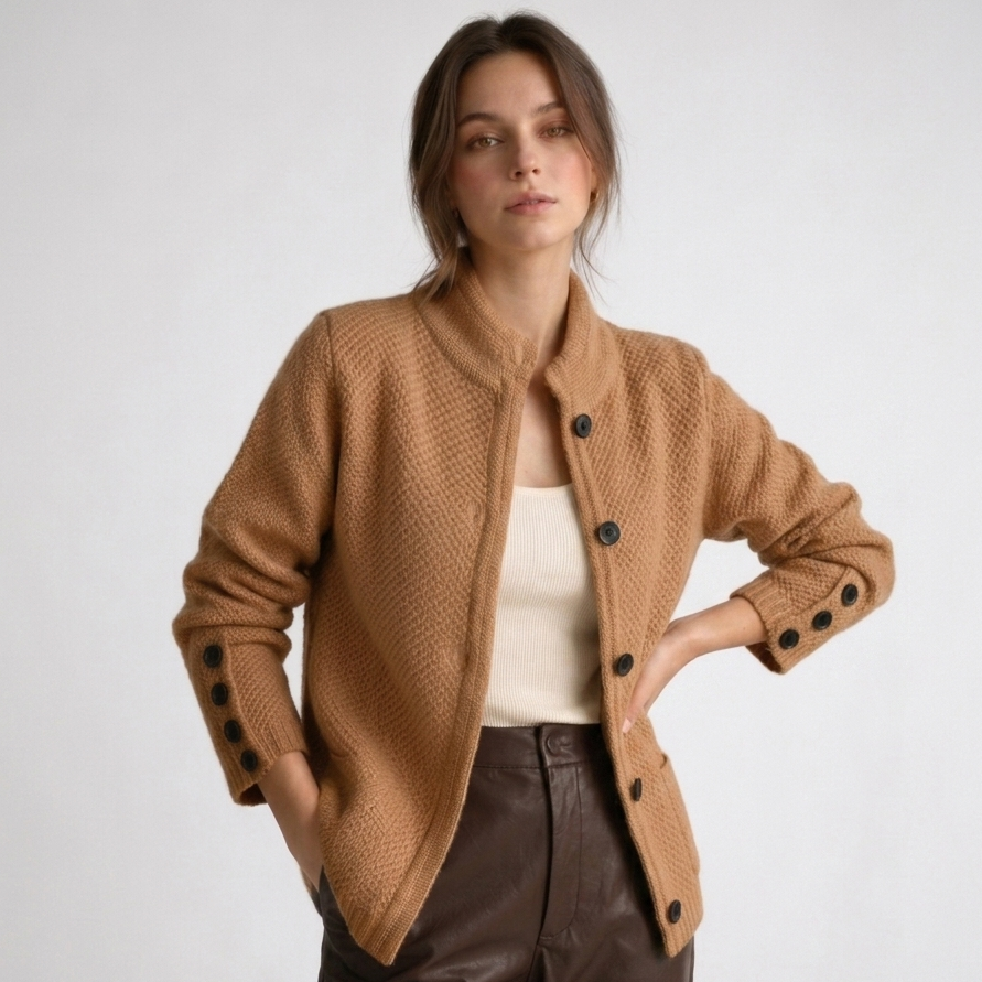 Verity Shawl-Collar Button Cardigan – view 14