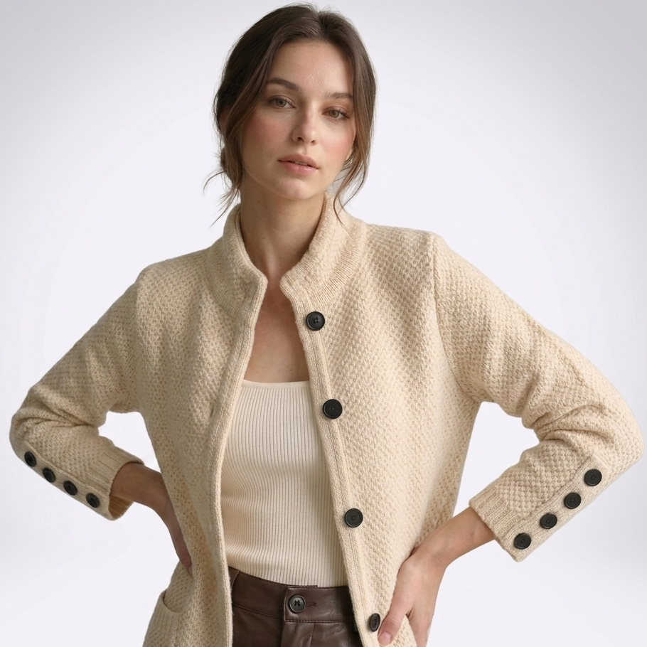 Verity Shawl-Collar Button Cardigan – view 7