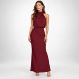 Vivienne Satin Asymmetric Midi Dress – view 14