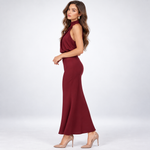 Vivienne Satin Asymmetric Midi Dress – view 3
