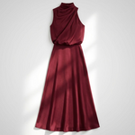 Vivienne Satin Asymmetric Midi Dress – view 4