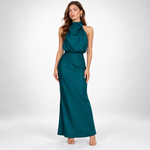 Vivienne Satin Asymmetric Midi Dress – view 5