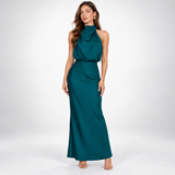 Vivienne Satin Asymmetric Midi Dress – view 5