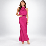 Vivienne Satin Asymmetric Midi Dress – view 7