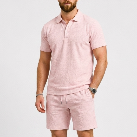 Whitmore Jacquard Polo and Shorts Set – view 1