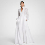 Wilhelmina Button-Front Maxi Dress – view 6