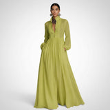 Wilhelmina Button-Front Maxi Dress – view 8