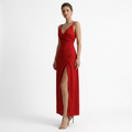 Lacey & Brooks | Willa Cowl Neck Slit Maxi Dress