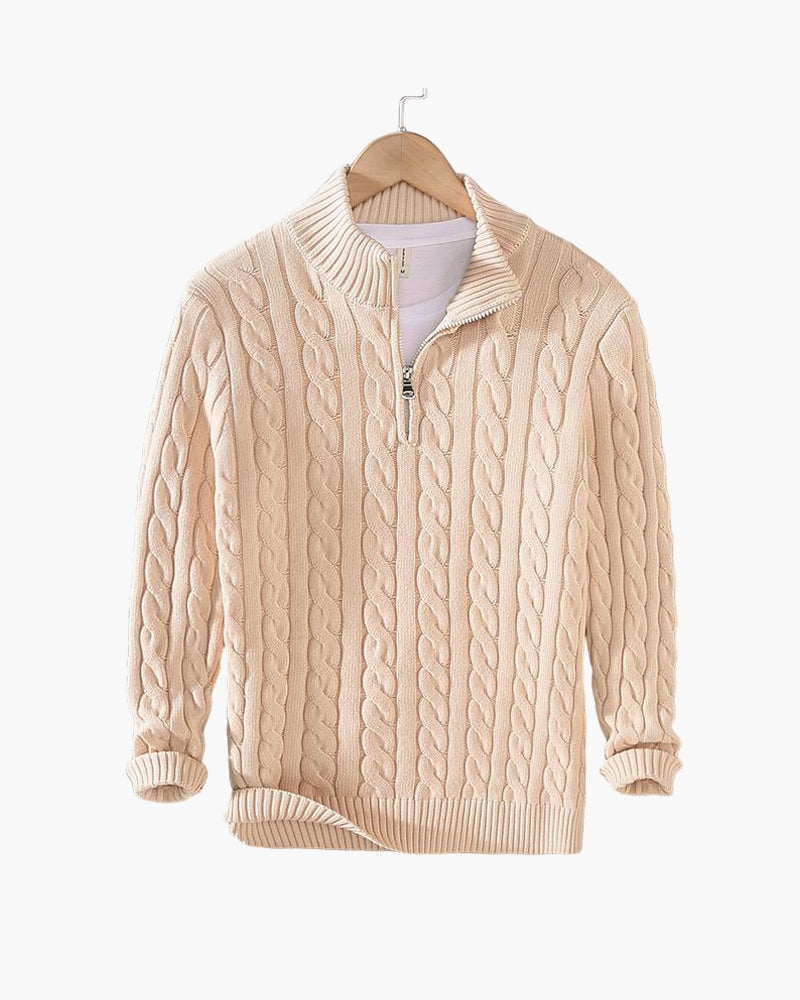 Windsor Cable Knit Half-Zip Sweater – view 11