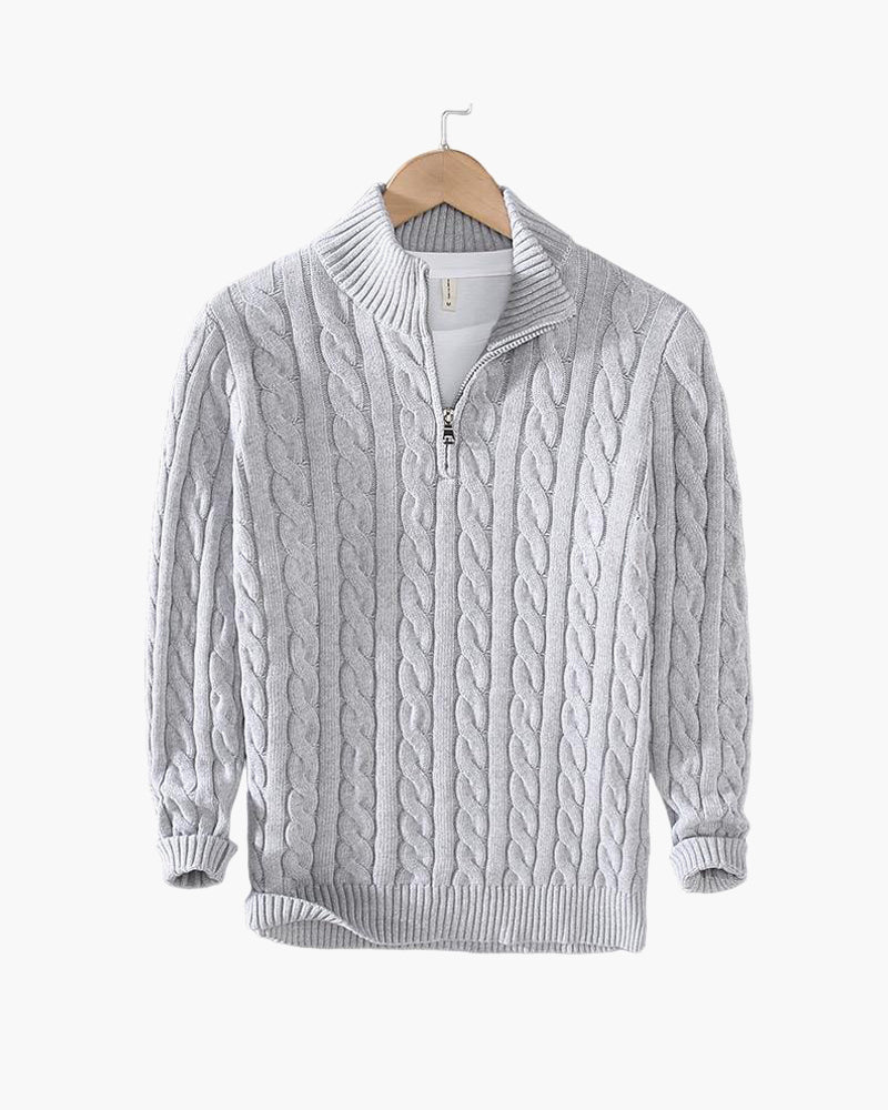 Windsor Cable Knit Half-Zip Sweater – view 3